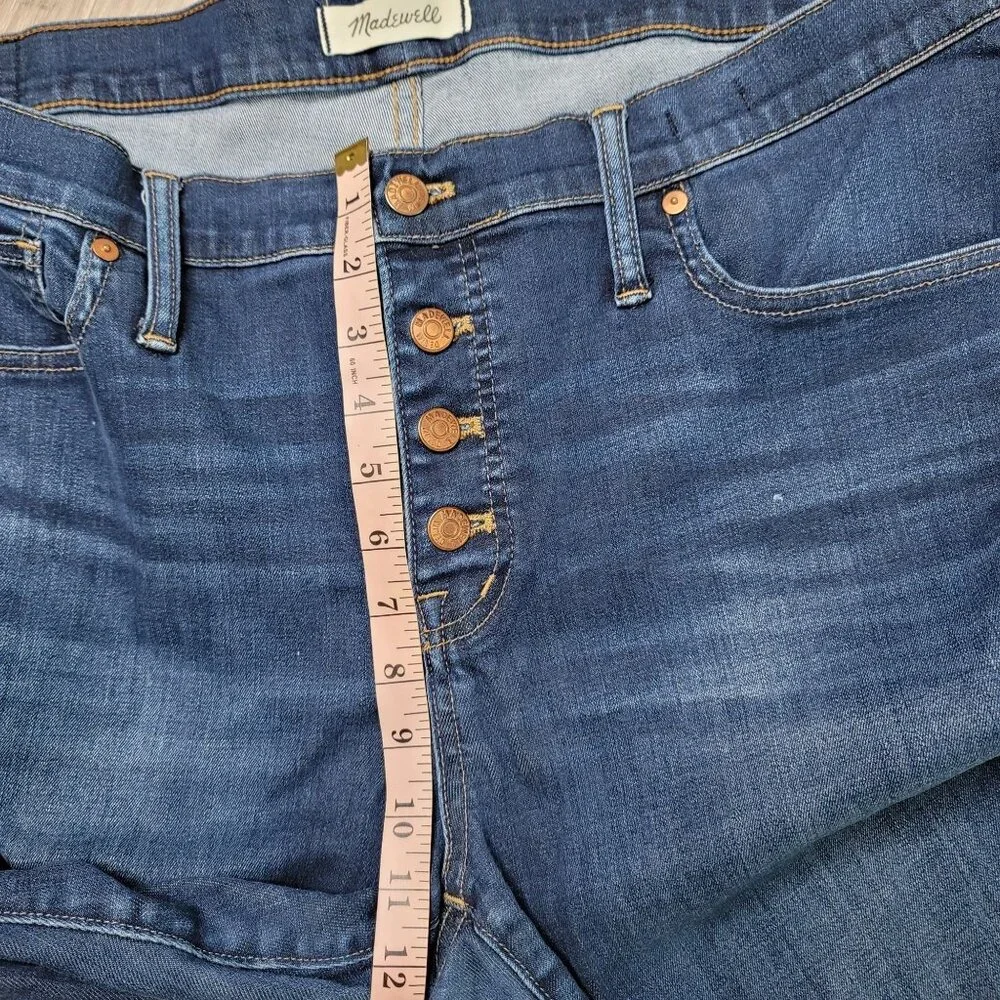 Madewell 9" mid-rise skinny button fly jeans size 34 Petite style AB046 - Picture 11 of 12